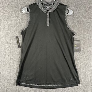 Nike Golf Polo Shirt Womens Small Tall Black Dri-FIT Sleeveless Performance NWT